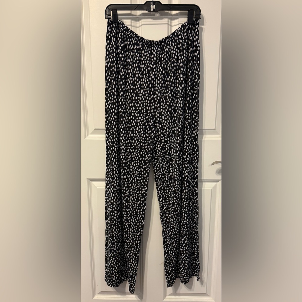 Elegant Black and White Polka Dot Pajama Pants